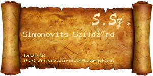 Simonovits Szilárd névjegykártya